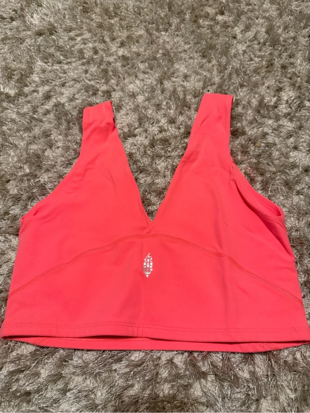 Free People Never Better Crop Tank Neon Coral